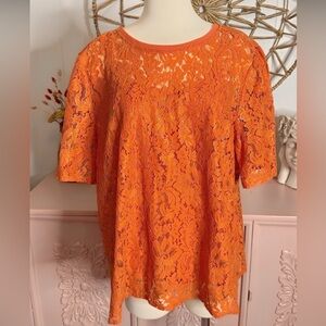 Chico's Orange Short‎ Sleeve Boxy Blouse